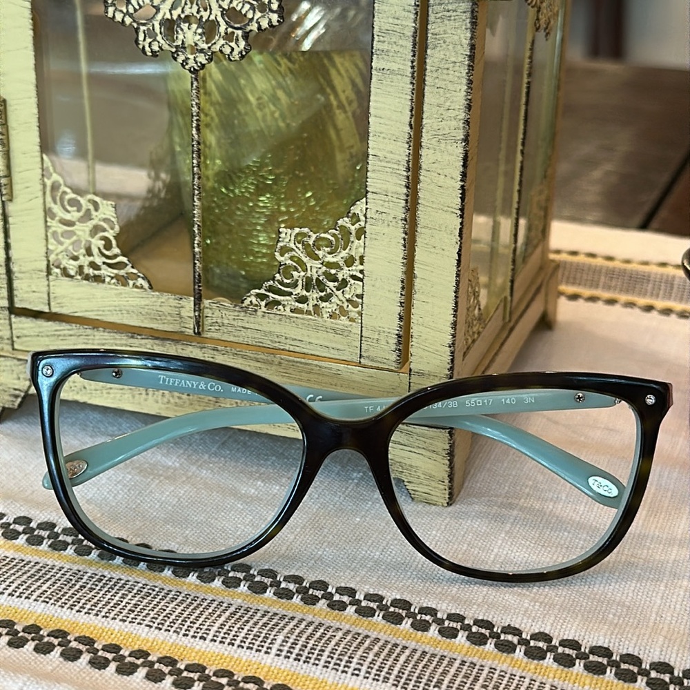 Tiffany & Co tortoise blue Swarovski Crystal Eyeglass frames